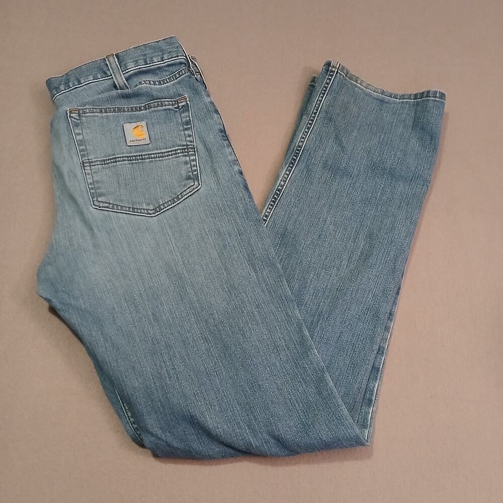 Carhartt Men's Relaxed Fit Blue Jeans Size 32x34 Medium Wash Workwear Denim